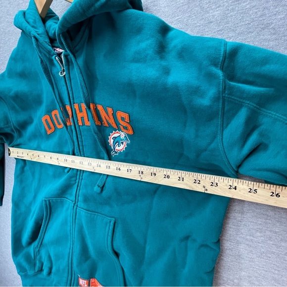 MIAMI Dolphins NFL Team Apparel Green Full Zip Hoodie Size Medium - Picture 9 of 11